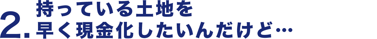 持っている土地を早く現金化したいんだけど…